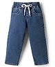 Olio Kids Denim Woven Full Length Solid Color Jeans Leaves - Light Blue