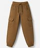 Olio Kids Cotton Woven Full Length Trousers With Cargo Pocket - Brown
