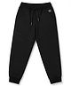 Olio Kids Cotton Woven Full Length Solid Trousers - Black
