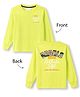 Olio Kids Knit Full Sleeves Front & Back Text Printed Sweatshirt - Neon Green