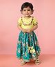 Vastramay Cambric Woven Half Sleeves Floral Embroidered Lehenga & Choli Set - Yellow