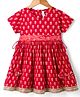 Babyhug 100% Cotton Woven Half Sleeves Hakkoba Printed Ethnic Dress - Red
