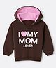 BONFINO GIRLS COTTON FLEECE FULL SLEEVES OVERSIZED PLACEMENT PRINT HOODIE WITH POLYFILL APPLIQUE - BROWN