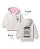 Bonfino Cotton Mix Fleece Knit Oversized Hoodie with Full Sleeves & Matcha Print at Front & Back - Off White