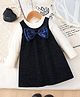 Mark & Mia Full Sleeves Party Dress With Bow Applique - Navy Blue