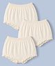 Babyhug 100% Cotton Single Jersey Knit Solid Colour Antibacterial Bloomer Pack of 3 - Cream