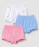 Babyhug 100% Cotton Single Jersey Knit Antibacterial Bloomers With Floral Print Pack of 3 - Blue Pink White