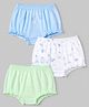 Babyhug 100% Cotton Single Jersey Knit Antibacterial Bloomers With Floral Print Pack of 3 - Blue Green White