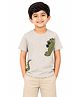 JusCubs Cotton Knit Half Sleeves  Crocodile Printed Tee - Beige