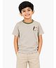 JusCubs Cotton Knit Half Sleeves Beach Theme Printed Tee - Beige