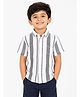 JusCubs Cottton Woven Half Sleeves Striped Shirt - White