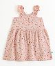 JusCubs Cotton Knit Frill Sleeves Star Printed Dress -  Peach