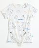 JusCubs Cotton Knit Half Sleeves Animal Printed Top - White