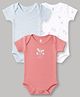 I Bears Interlock Knit Half Sleeves Onesies With Fairy Daisy Print Pack Of 3 - White, Grey & Pink