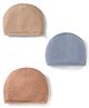 I Bears Interlock Knit Caps Pack of 3 Red, Grey & Beige - Diameter 15 cm