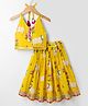 Saka Designs Cotton Woven Full Length Lehenga Choli with Sleeveless and Cow Print in Yellow for 5-6 Years
