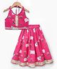 Saka Designs Cotton Woven Lehenga Choli with Sleeveless and Cow Print in Dark Pink for 2-3 Years