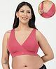 Zelena 92% Modal 8% Spandex Knit Solid Sleeveless Wire Free Maternity Maternity Bra With Front Open Nursing Access - Rosy Red
