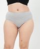 Zelena 92% Cotton 8% Lycra Knit Solid Maternity Hipster Panty - Grey Melange