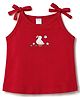 Tango Single Jersey Knit Sleeveless Slips with Birds Print - Red