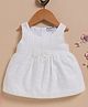 Wonderchild Sleeveless Striped & Bow Applique Detailed Dress - .White