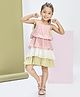 Peppermint Cotton Woven Sleeveless Floral Embroidered Tassels Embellished Dress - Pink