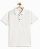 Campana 100% Cotton Knit Half Sleeves Solid Polo Tee - White