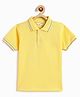 Campana 100% Cotton Knit Half Sleeves Solid Polo Tee - Lemon Yellow