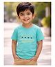 Campana 100% Cotton Knit Half Sleeves I Have A Solution For Everything Text Printed Tee - Turquoise