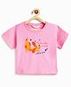 Campana 100% Cotton Knit Half Sleeves My Favourite Place Is With You Text Printed Tee - Pink