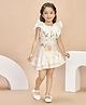 Peppermint Cotton Woven Sleeveless Floral Embroidered & Bow Applique Detailed Dress - Cream