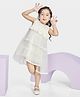 Peppermint Net Knit Sleeveless Sequin Embellished Dress - Cream
