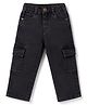 Babyhug Denim Washed Full Length Jeans with Stretch & Pocket - Black