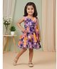 Rassha Cotton Woven Sleeveless Tiered Frock with Floral Print - Purple