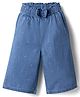 Babyhug Denim Culottes Style Capris with Bow & Polka Dots Print - Blue