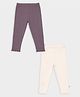 Mi Arcus Cotton Elastane knit Solid Leggings - Mauve & Peach