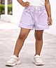 Mi Arcus Cotton Elastane  Woven Petals Designed Shorts - Purple