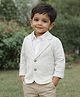 Mi Arcus 100% Cotton Woven Full Sleeves Solid Shirt & Striper Blazer Set - White