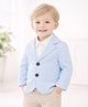 Mi Arcus 100% Cotton Woven Full Sleeves Solid Shirt & Blazer Set - Blue