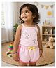 Mi Arcus 100% Cotton Knit Sleeveless Mouse Printed Top & Shorts Set - Pink