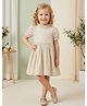 Rassha Cotton Woven Half Sleeve Solid Colour Frock with Ruffle Neck -Cream