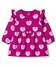 Doodle Poodle Cotton Knit Frock All Over Printed Full Sleeves Fuchsia 6-9 Months