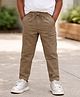 Mi Arcus Cotton Elastane Woven Solid Trouser - Brown