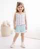 Mi Arcus 100% Cotton Knit Sleeveless Sea Shells Printed Tee  & Shorts Set - Multi Colour