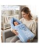 Fareto Newborn Baby 100% Muslin Cotton Sleeping Bag Safe, Soft & Portable Baby Bed - Blue