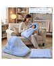 Fareto Newborn Baby 100% Muslin Cotton Sleeping Bag & Mosquito Net & Hand Carry Bed - Blue