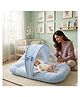 Fareto Newborn Baby 100% Muslin Cotton Mosquito Net Safe, Soft & Portable Baby Bed - Blue