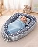 Fareto Reversible Oval Nest Baby Lounger Bed with Head Pillow Soft Cotton Newborn Sleeping Nest - Grey