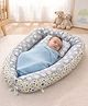 Fareto Reversible Oval Nest Baby Lounger Bed with Head Pillow Soft Cotton Newborn Sleeping Nest - Grey ship
