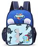 KIDLINGSS Dinosaur Print Double Pocket Backpack - Blue
